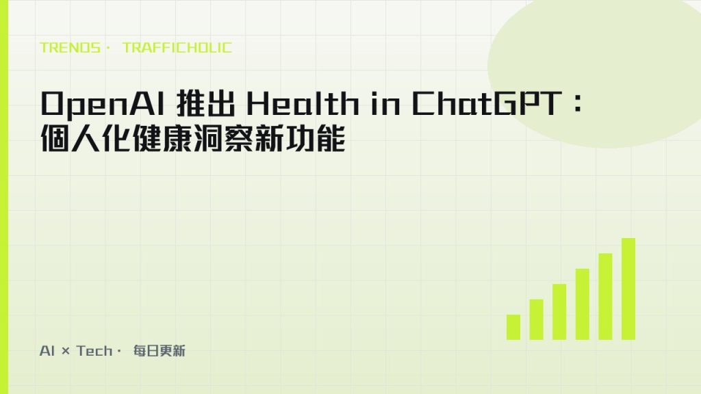 OpenAI 推出 Health in ChatGPT：個人化健康洞察新功能｜trafficholic AI趨勢